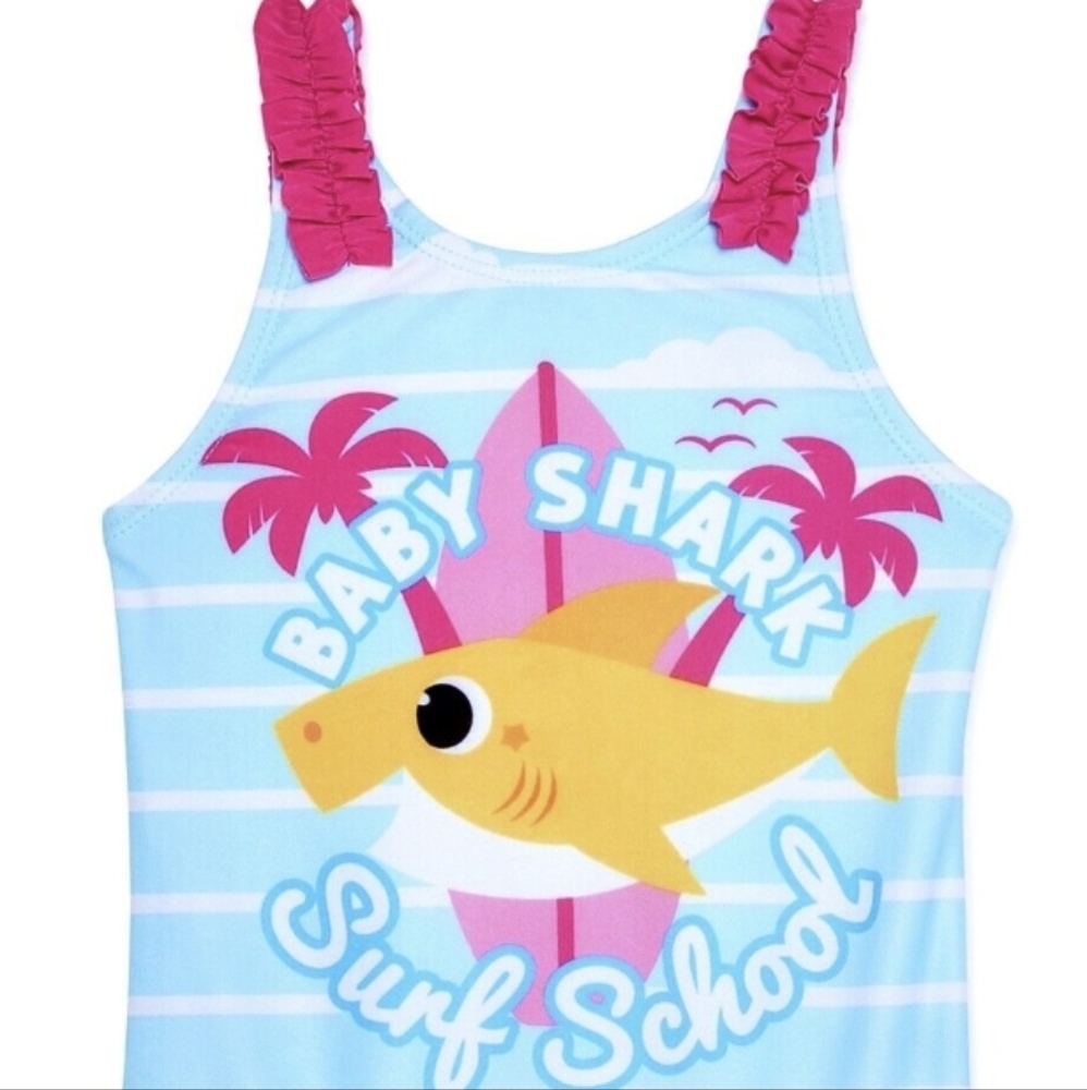 NWT 12M Baby Shark swimsuit one piece bathing Brand new with tags